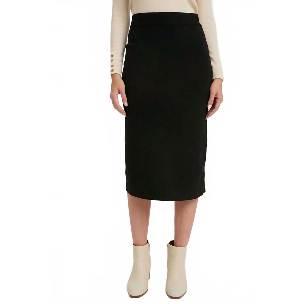 NEW BLUIVY h line midi sweater skirt in black